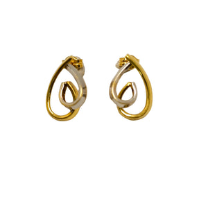 Boucles d'oreilles Or Jaune et Or Gris 18K
