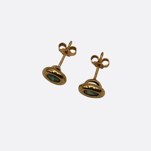 Boucles d'oreilles en Or Jaune et Emeraude 18 K - 1.93 G