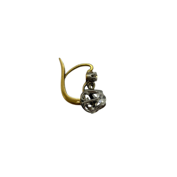 Boucles d'oreilles dormeuses en or 18K avec diamants - 2.87 Grs