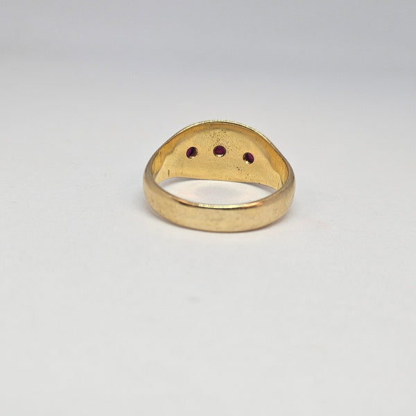 Bague en or jaune 18k avec rubis (9.52g, taille 62)