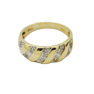 Bague en or jaune 18k avec diamants