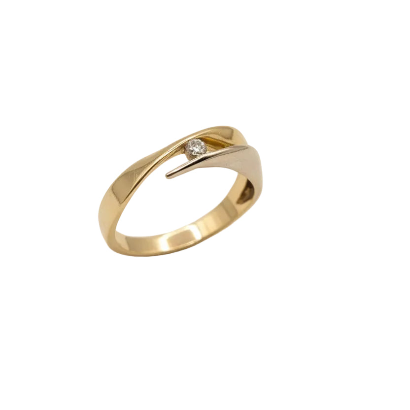 Bague en Or jaune et blanc 18 K - Taille 51 - 3.85 G