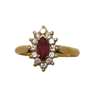 Bague marguerite en or jaune avec oxyde de zircon