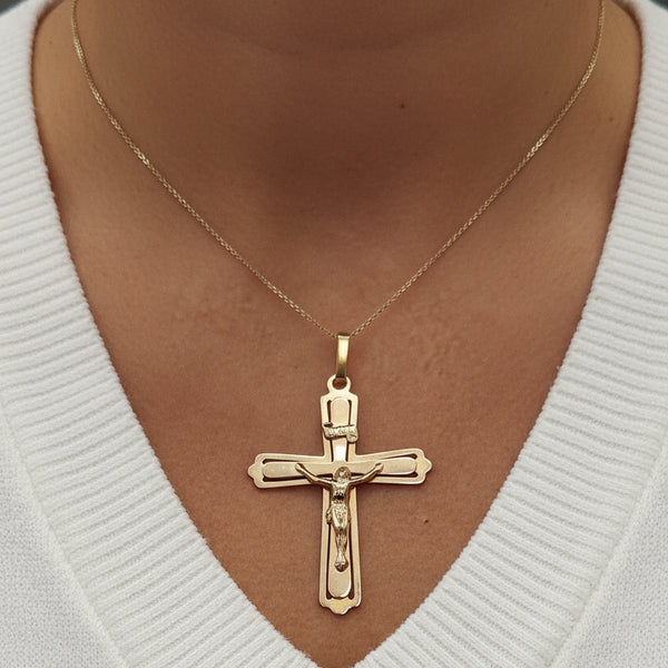 Pendentif Croix Or Jaune 18 Carats Bon Etat