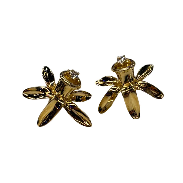 Boucles d'oreilles en or jaune 18k avec