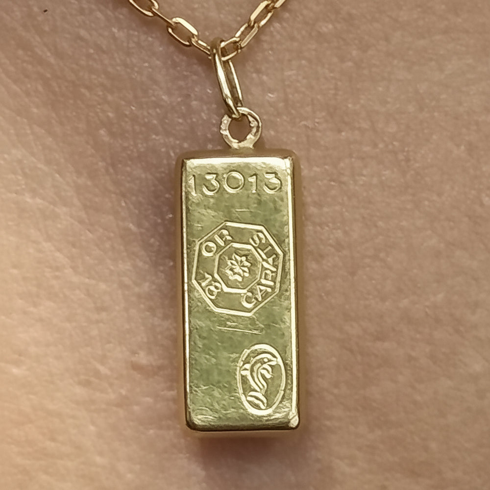 Pendentif lingot en Or Jaune 18K