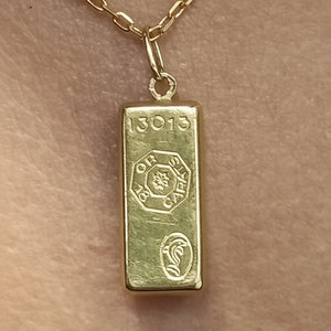 Pendentif lingot en Or Jaune 18K