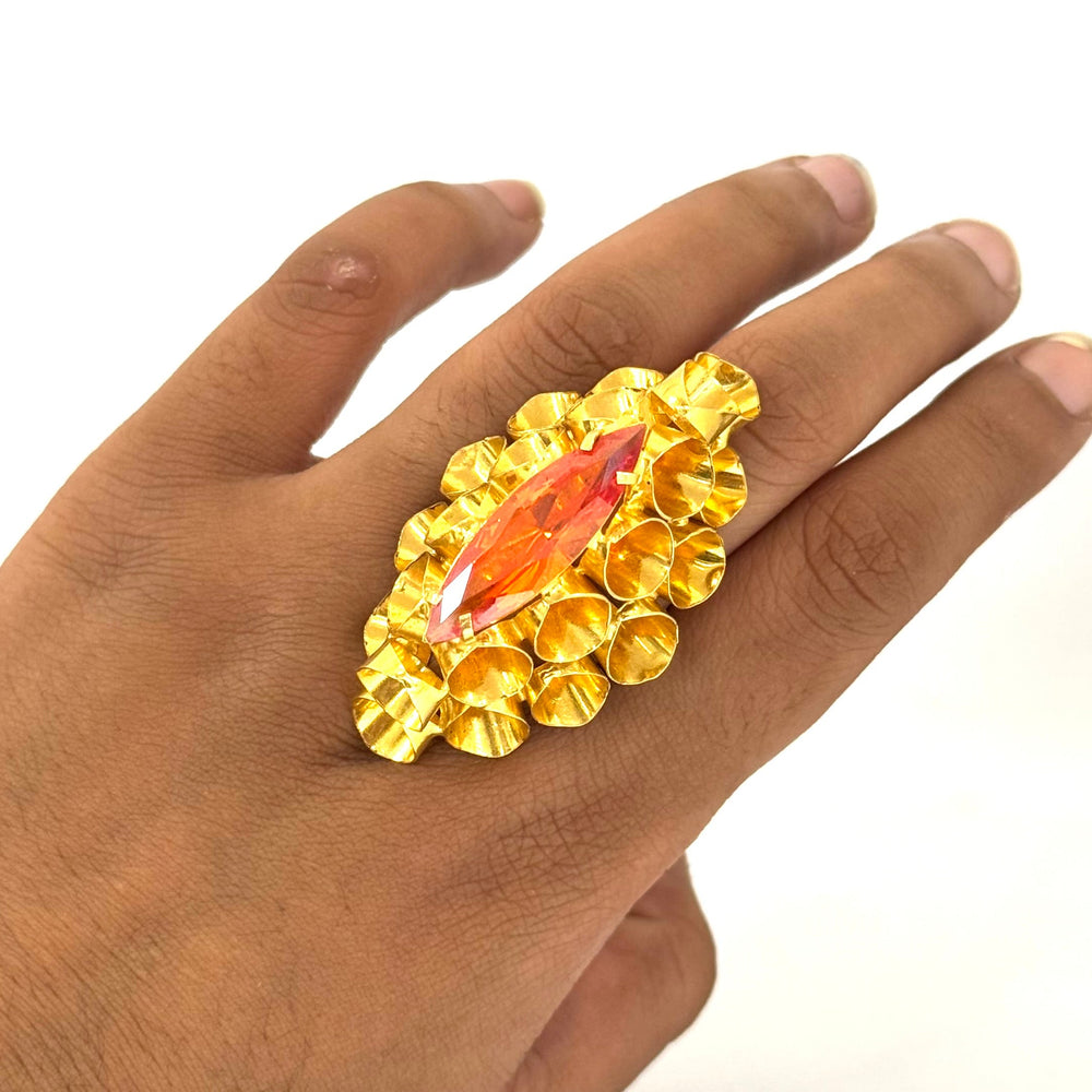 Bague Ancienne en Or Jaune 21K - 13.54Grs - T58