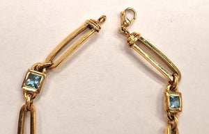 Bracelet Maillon Forçat Or Jaune 18 Carats avec Topaze