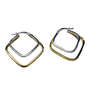 Créoles en Or Jaune et Blanc 18K