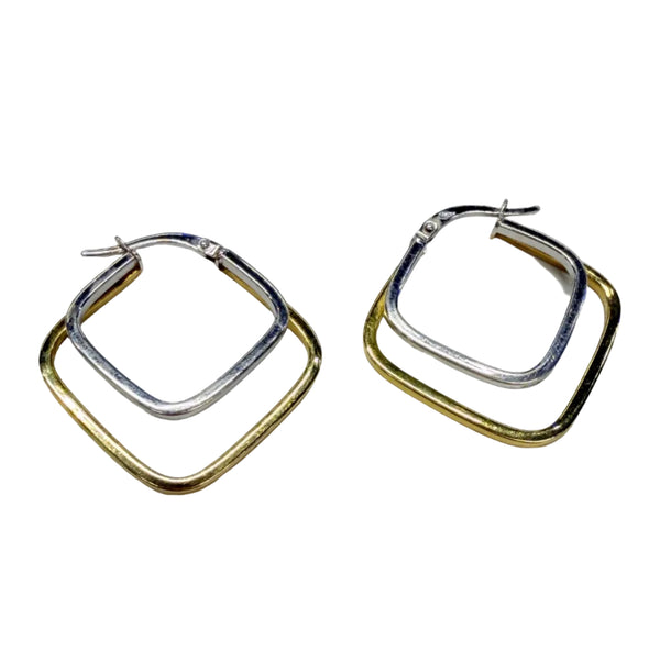 Créoles en Or Jaune et Blanc 18K