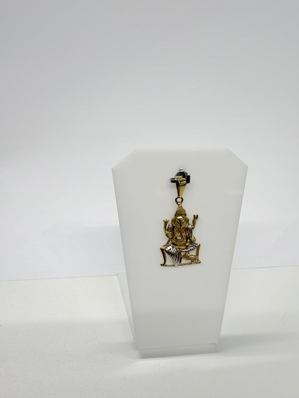 Pendentif Ganesh en Or jaune et blanc 18k