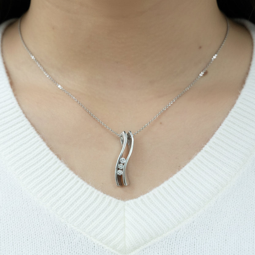 Collier Princesse Or Blanc 18 K - 5 G