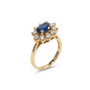 Bague Marguerite en Or Jaune 18k - 3.08 G - Taille : 52