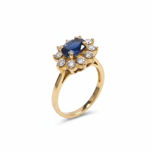 Bague Marguerite en Or Jaune 18k - 3.08 G - Taille : 52