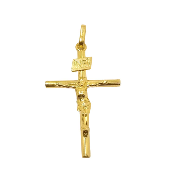 Pendentif Croix Or Jaune 18k avec Poinçon