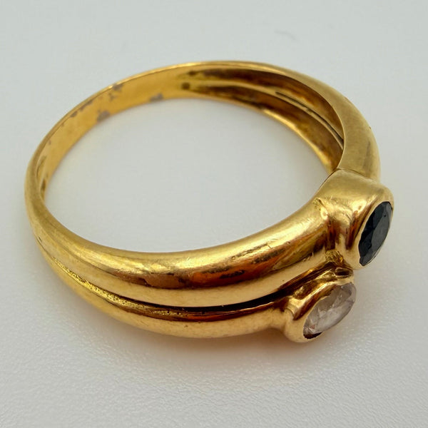 Bague Or Jaune 18k avec Oxyde de Zirconium - 3.2 G - T54