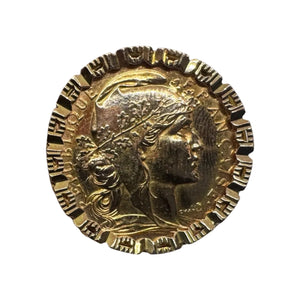 Bague porte pièce en Or jaune 18K - 11.42G - Taille 56
