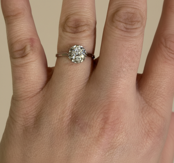 Solitaire Diamant 18k en Or blanc - Taille 53