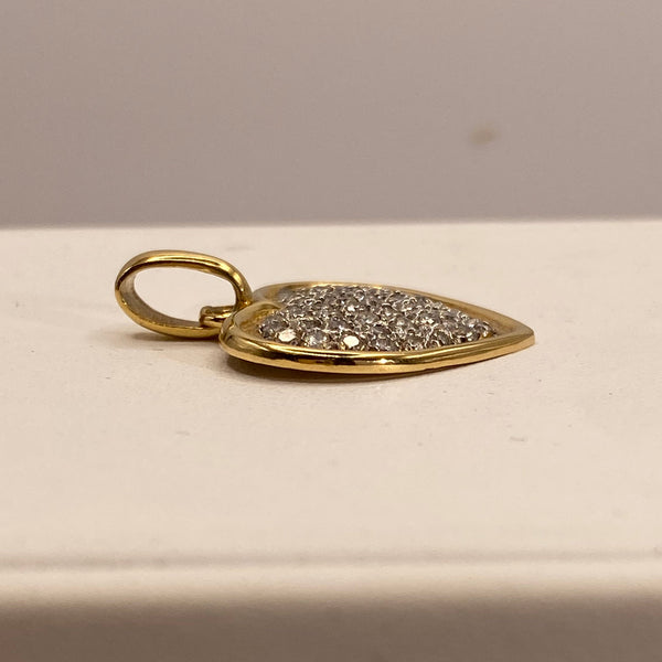 Pendentif Cœur Diamanté en Or Jaune 18K -  4.19G