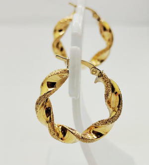 Boucles d'oreilles créoles en Or Jaune 18K -  2.43 Grs