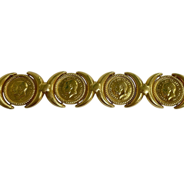 Bracelet médaillon vintage en or jaune