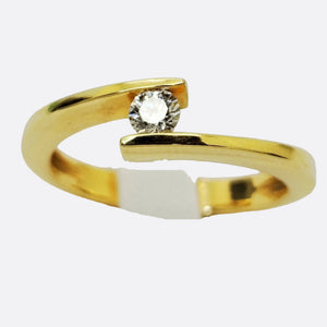 Bague Solitaire en Or Jaune 18K- Taille 54- 5G