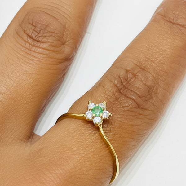 Bague Marguerite en Or Jaune 18k - 1.48 G