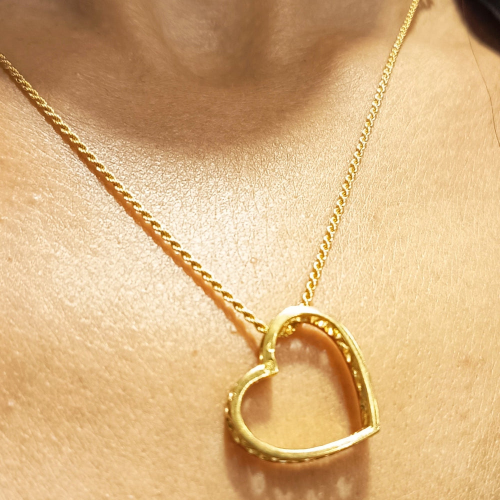 Pendentif Coeur Or Jaune et Diamants 18K - 3.13gr