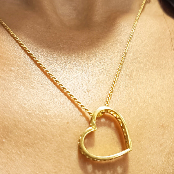 Pendentif Coeur Or Jaune et Diamants 18K - 3.13gr