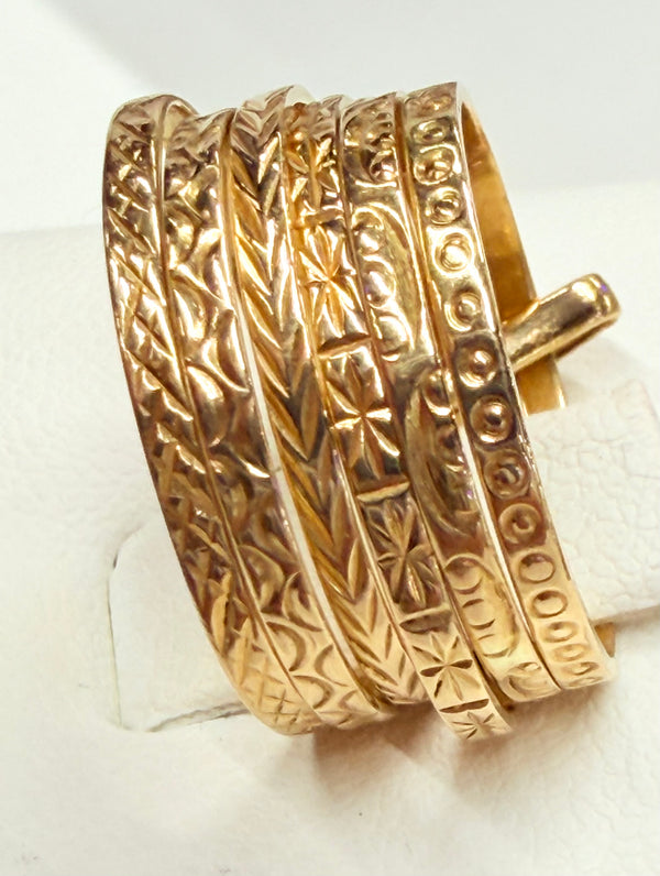 Bague Semainier en Or Jaune 18k - 5.11 G