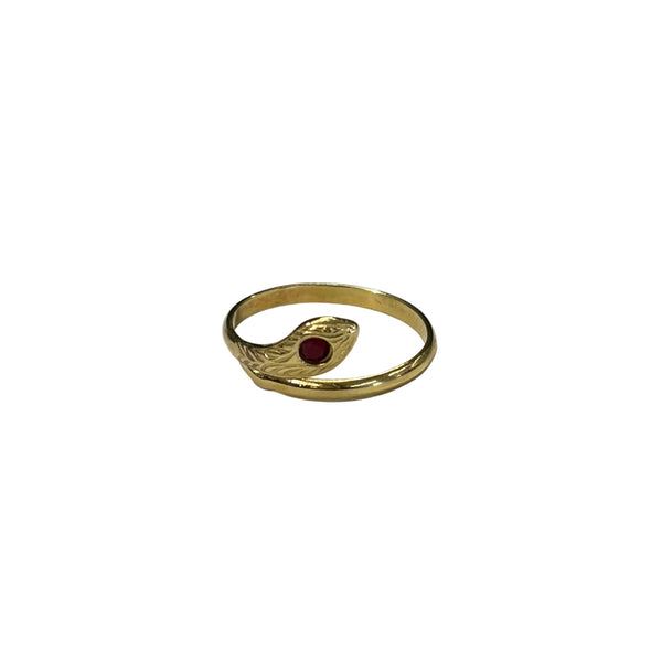 Bague serpent or jaune 18K - Taille 54