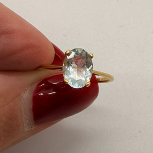 Bague Solitaire en Or Jaune 18K Taille-53