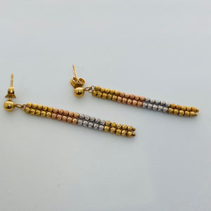 Boucles d'oreilles pendantes 3 ors