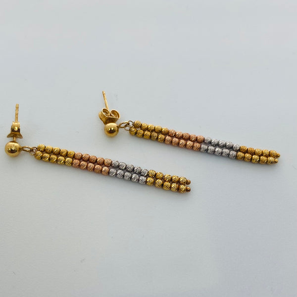 Boucles d'oreilles pendantes 3 ors