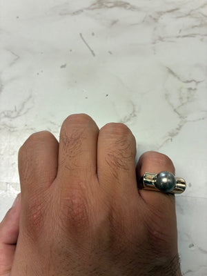 Bague perle Tahiti en or blanc 18K Taille-52