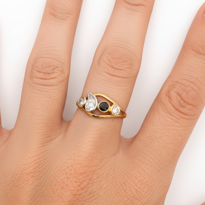 Bague Or Jaune Empierrée Oxyde de Zirconium