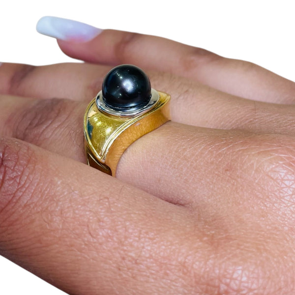 Bague Tank en Or Jaune 18 K - Taille 54 -  13.52 G