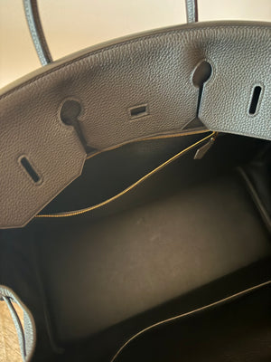 Sac à main Hermès Birkin 40 en cuir noir