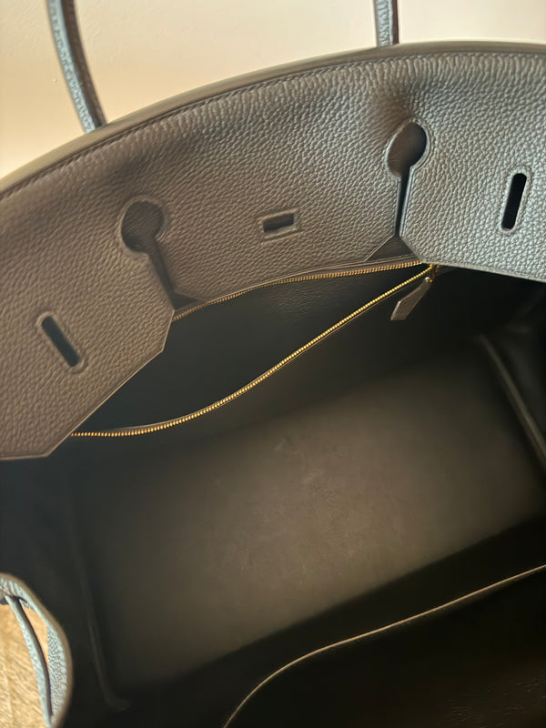 Sac à main Hermès Birkin 40 en cuir noir