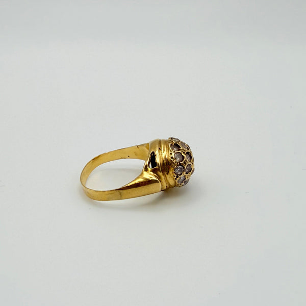 Bague or jaune 18K (4,1 g) avec oxyde de zirconium - Taille 56