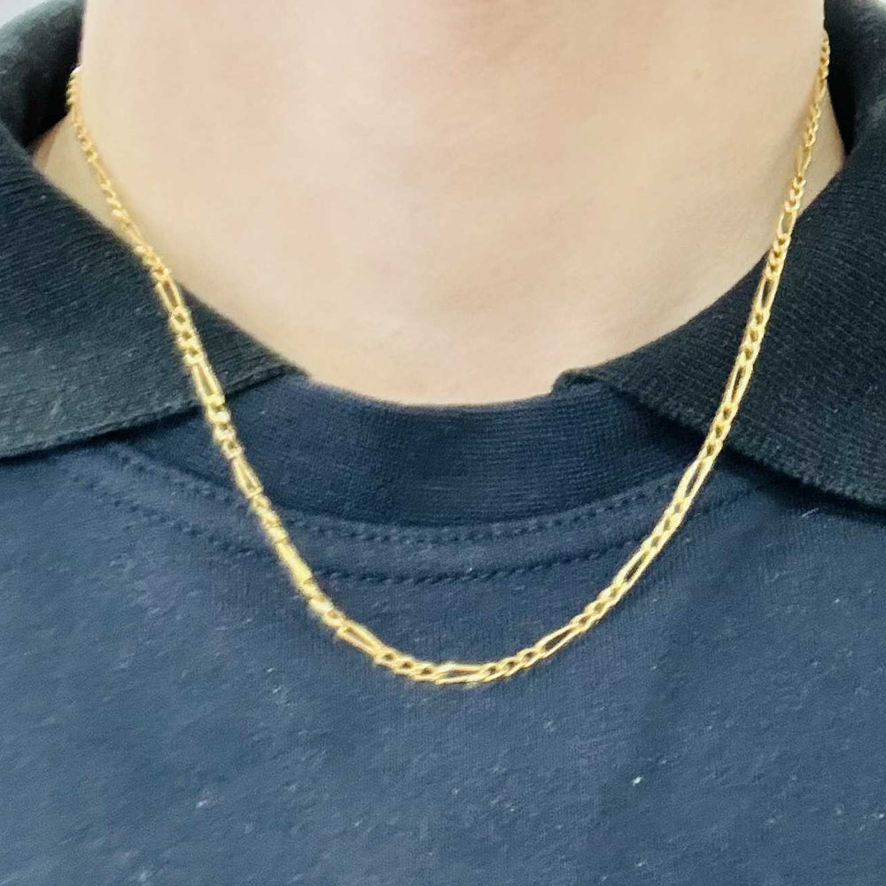 Collier maille Figaro en or jaune 18 carats – 47 cm