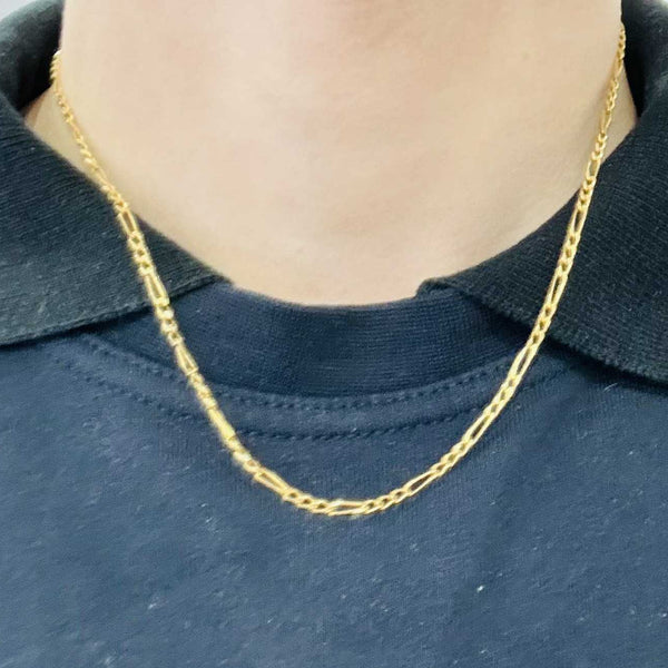 Collier maille Figaro en or jaune 18 carats – 47 cm