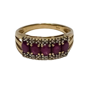 Bague en Or 18 Carats avec 5 Rubis
