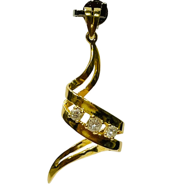 Pendentif en or jaune 18K avec Zirconium - 2.45gr