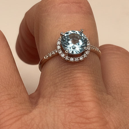 Bague Mauboussin topaze en Or Gris 18 K - Taille 59 - 2.27 G