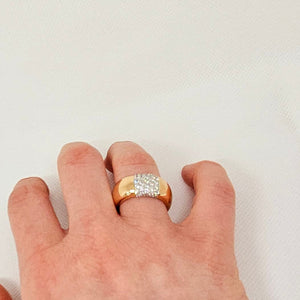 Bague en Or jaune et diamants 0.76 carat T.54