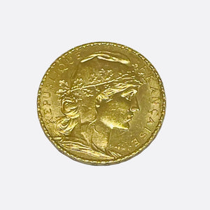Pièce en Or jaune 20K -Marianne Coq 1907-1913 20 Francs - 6.45g