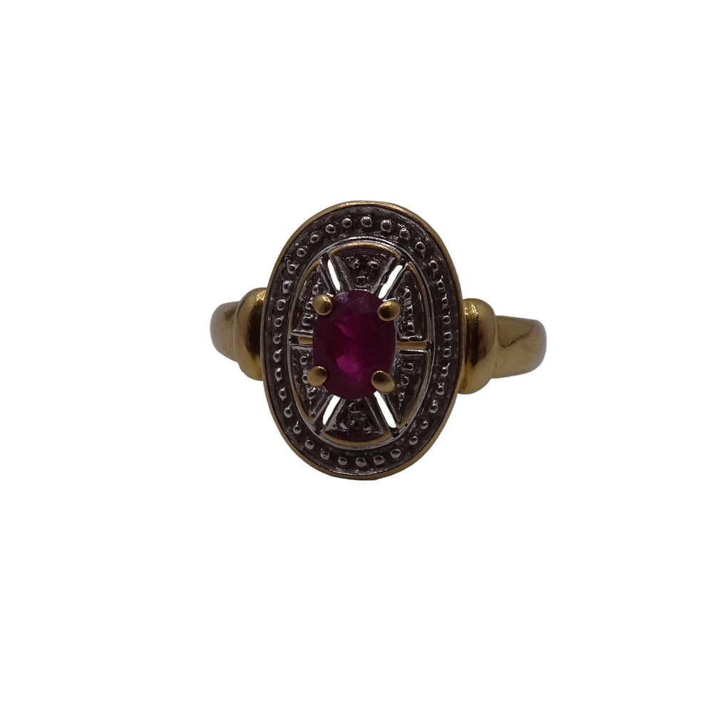 Bague Ancienne en Or Jaune 18K - Taille 54