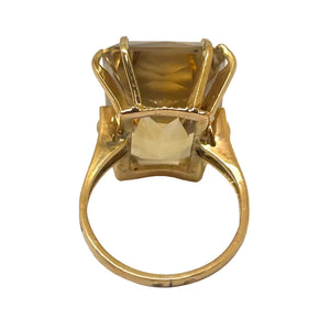 Bague Ancienne Or Jaune 18K avec Citrine 52